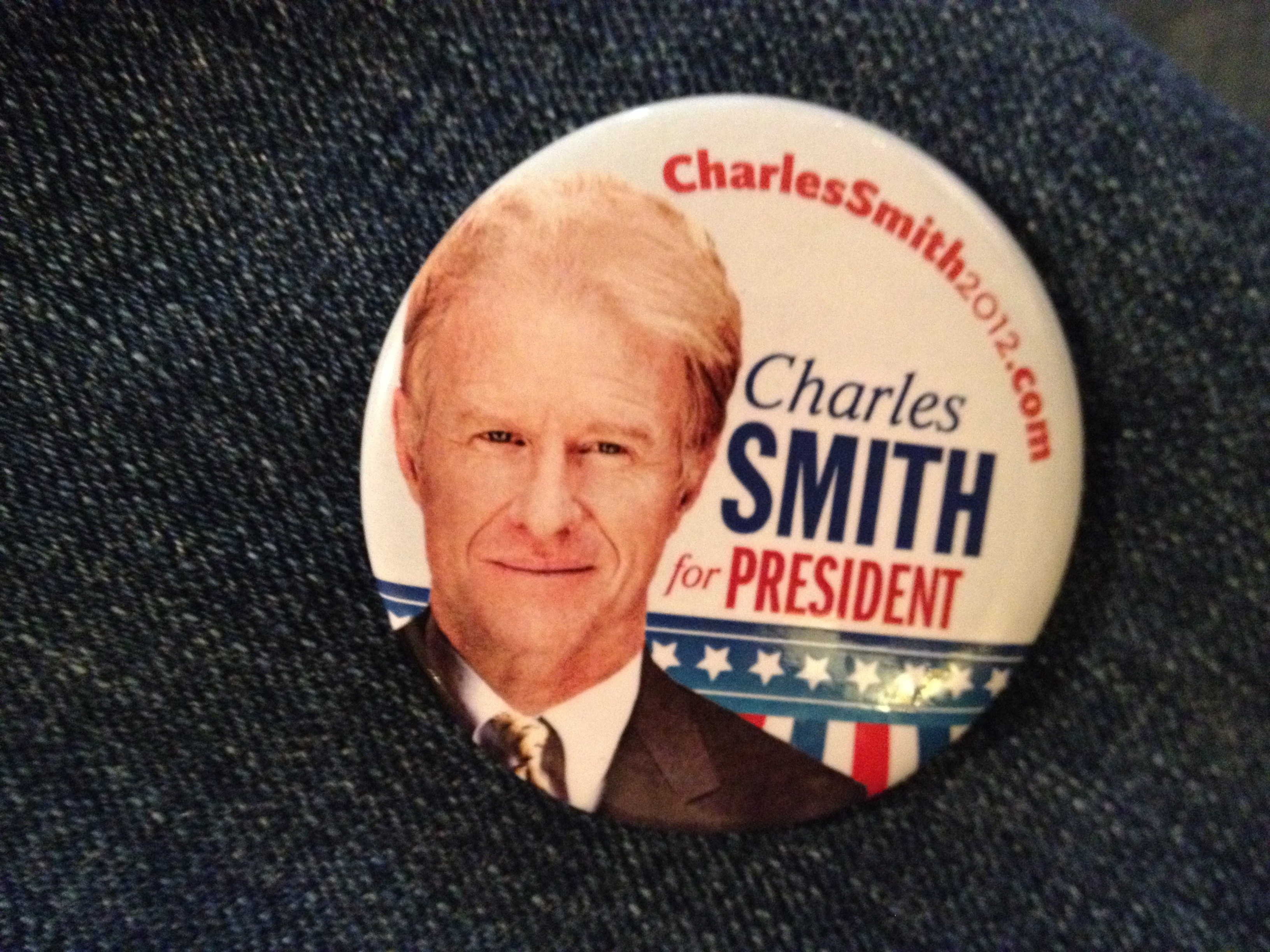 A pin given out at Opening Night.